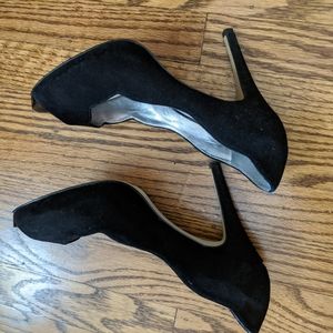 Guess Black Suede Heels, size 7.5